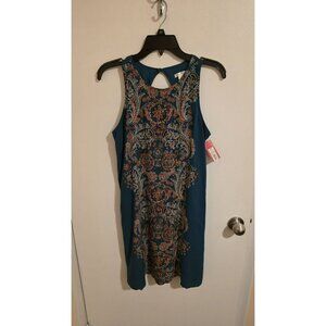 Xhilaration Dress Floral Green Boho Hippie Sleeveless Size Medium NWT Rayon Y2K